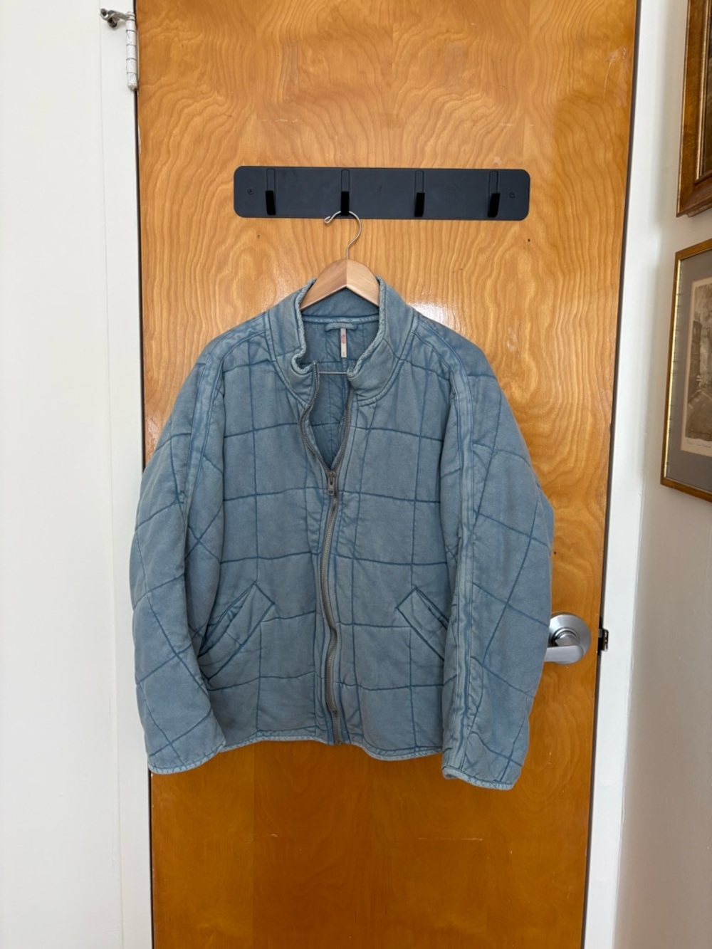Free People blue quilted dolman jacket - Picture 2 of 5